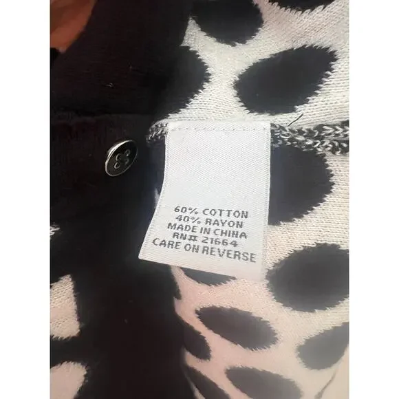 Foxcroft Polka Dot Cardigan Black and White - Picture 5 of 5